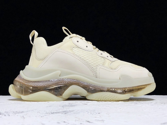 bl triple s trainers clear sole gold and white 541624 w09o1 9005