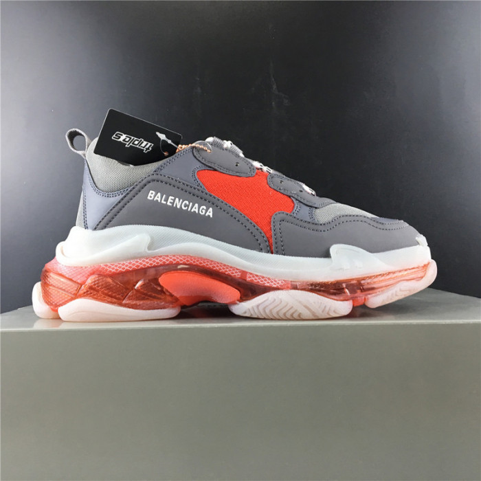 bl triple s trainers clear sole red grey 541624 w09oh 1010
