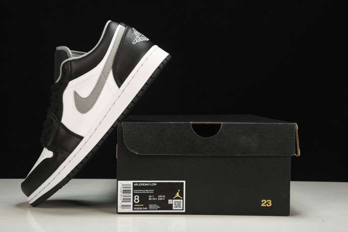 jordan 1 low black white grey - 553558-040