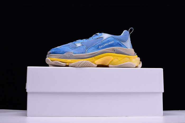 bl 17fw triple s“cream” washed show snea grey mens 483513w06e