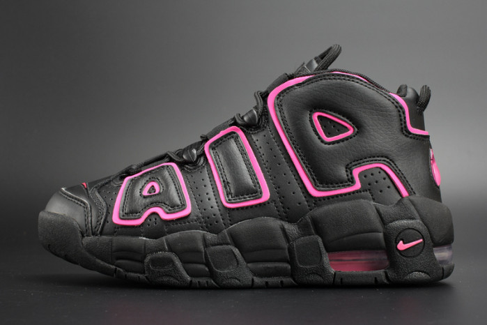 nike air more uptempo gs “hyper pink” black/ pink womens 415082-003