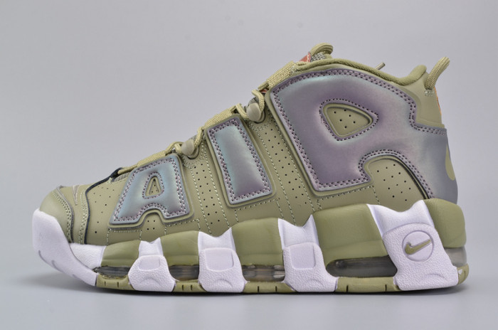 nike air more uptempo “iridescent” dark stucco/white 917593-001